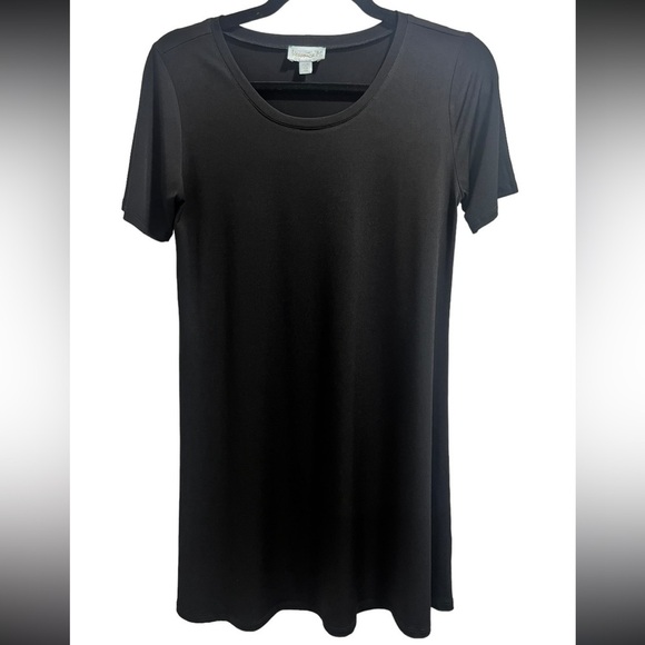 Veronica M Black T-Shirt Dress Size XS Made in USA Stretch Jersey - Picture 2 of 6